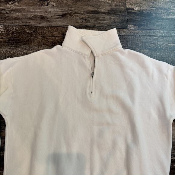 RE/DONE Pullover Womens Small Off White Half Zip‎ Sweatshirt Made USA Cotton - Picture 3 of 16